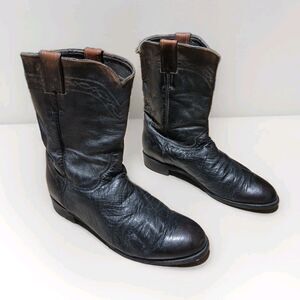 Justin Leather Men's Smooth Ostrich Boots Roper Western 9.5 EE  3021 USA